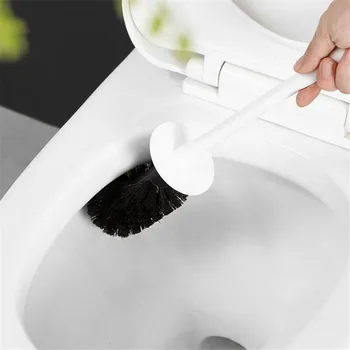 

Hot Sale Bathroom toilet brush suction wall bathroom free punching long handle no dead angle cleaning brush toilet brush