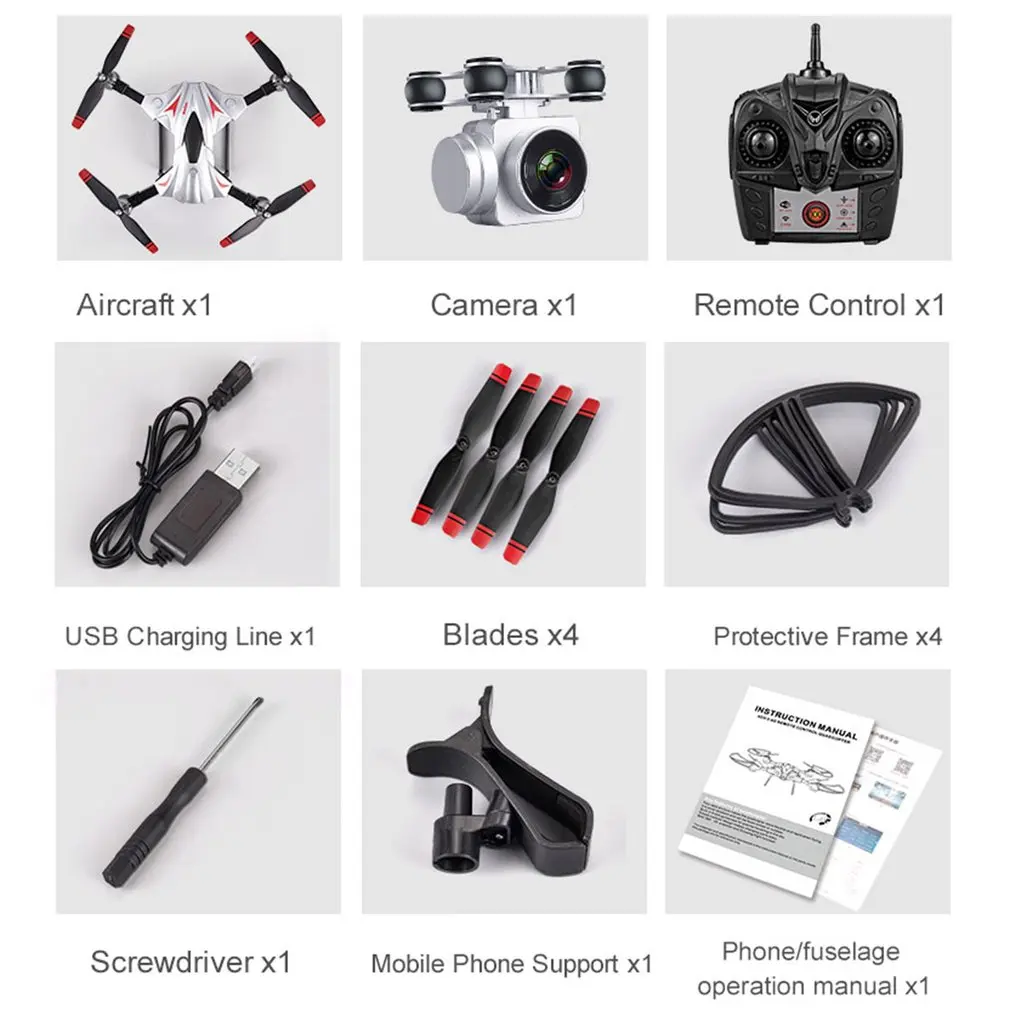 S13 4 Channel 6 Axes Long Endurance Remote Control Quadcopter Drone UAV Positioning System Fight Aircraft - Цвет: 0.3MP sliver