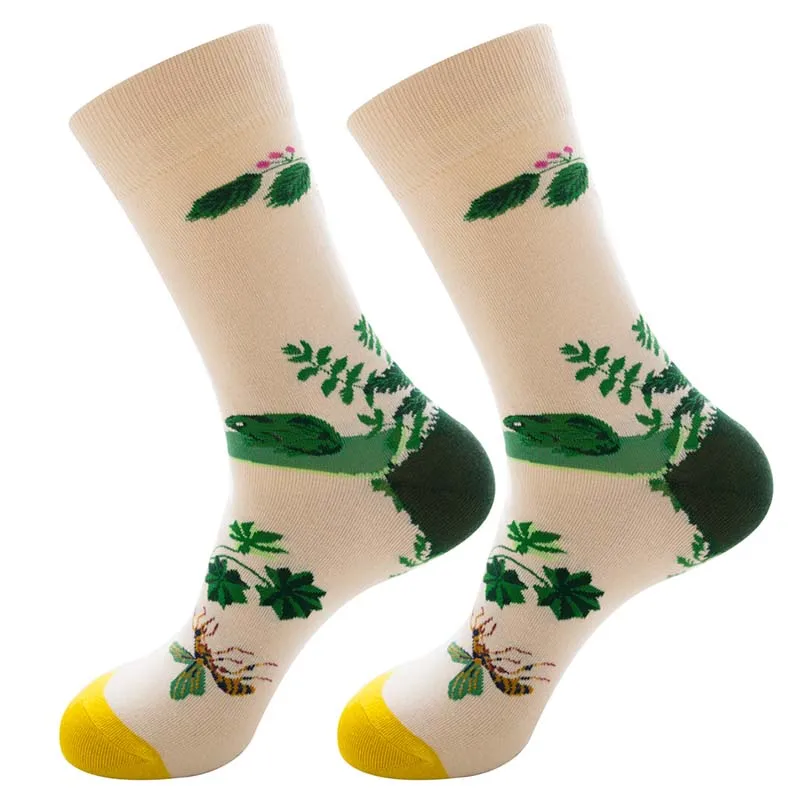 Women Colorful Combed Cotton Socks Shark Skull Pattern Long Tube Happy Men Socks Novelty Skateboard Crew Casual Crazy Socks - Color: 21