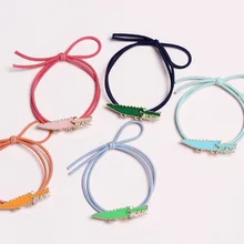 Южная Корея, крутая милая лента для волос с драгоценными камнями и крокодилом, милая резинка для волос для девочек, головной убор A-2331