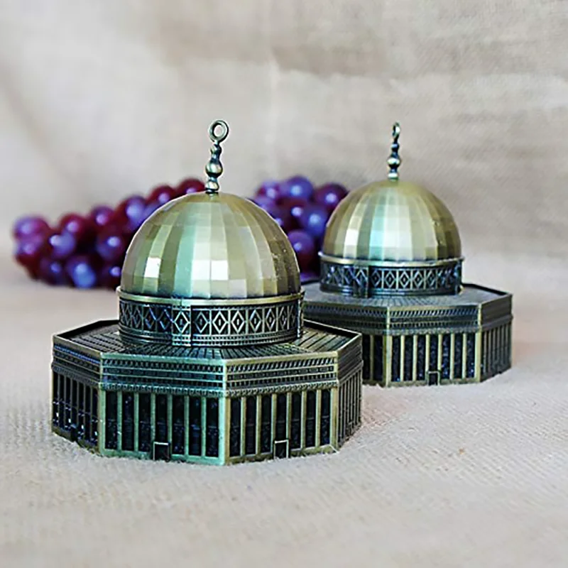 

ERMAKOVA Retro Bronze Metal The Dome of The Rock Figurine Statue Mosque Building Model Vintage Home Desktop Decoration Gift