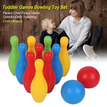 

Early Teaching Bowling Toy Set Sports Parent Child Games Non Toxic Toddler Indoor Outdoor Colorful Home Educational Funny Smooth