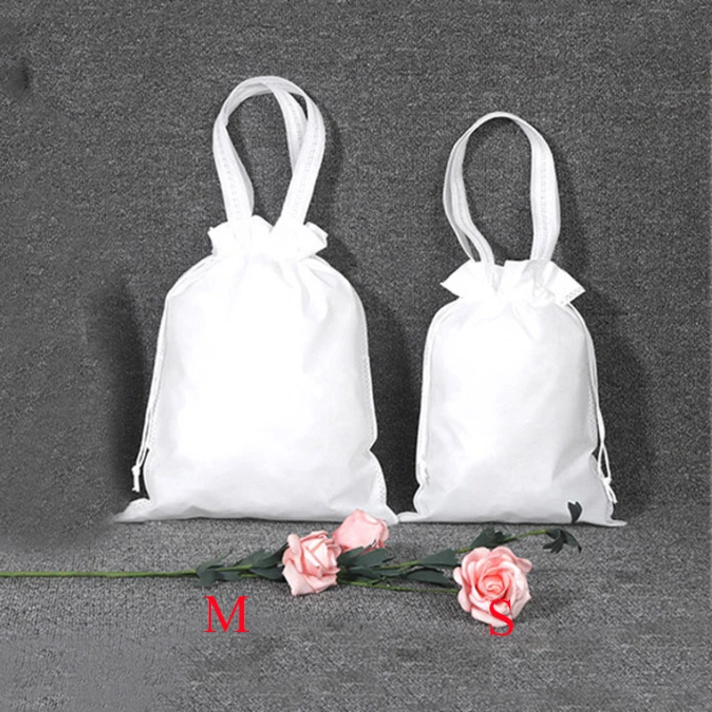 white S Модные Портативные Сумки на шнурке для девочек, обувь, сумки для женщин, нетканый дорожный мешок для хранения одежды, сумка, Пылезащитная косметичка - Color: white S