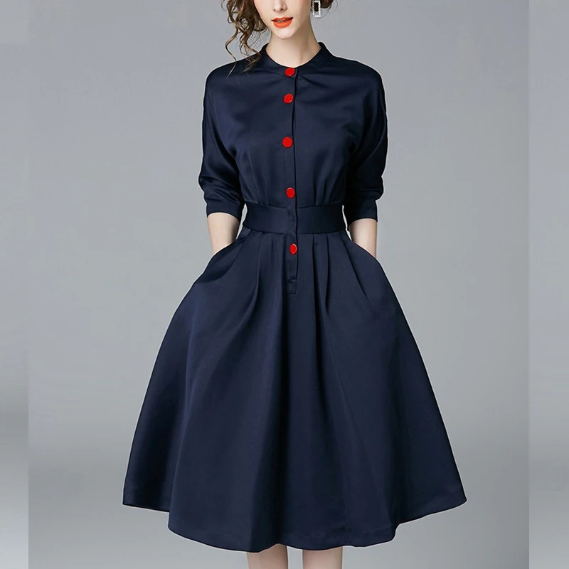 office ladies shirts tunic dress female 