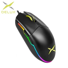 Delux M630 PMW3325 сенсорная Проводная оптическая игровая мышь 6 программируемых кнопок мыши с RGB светильник для геймеров E-sports для портативных ПК