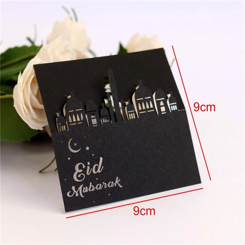 10/20/30pcs Eid Mubarak Postcards Ramadan Party Seat Card Place Cards Happy Eid Muslim Party Ramadan Kareem Table Decorations