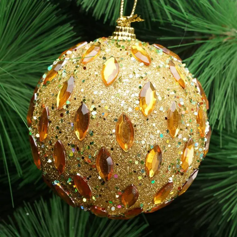 New Glitter Christmas Decorative Ball 8cm 1PC Christmas Balls For Christmas Tree Ornament Decoration Xmas Decoration Balls