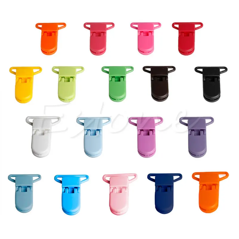 10pcs Baby Boy Girl Pacifier Clips Soother Dummy Bib Plastic Nipple Strap Holder