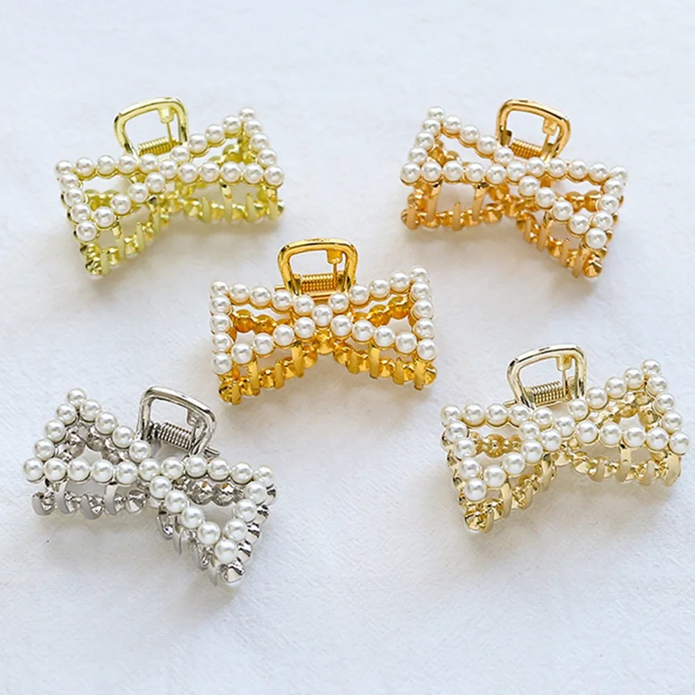 Модная заколка для волос девочек Геометрическая с имитацией жемчуга в стиле