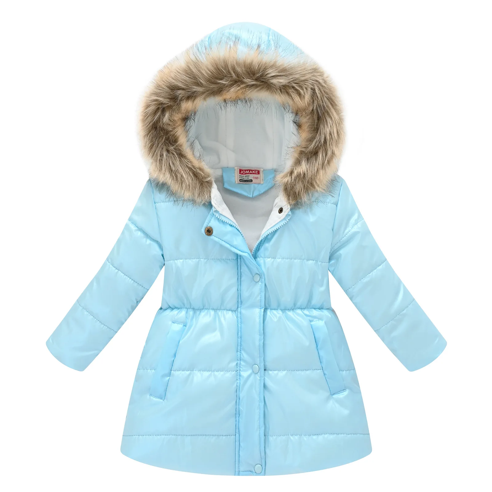 inverno prova dwaterproof água quente veludo bebê meninas jaquetas de neve pele brilhante criança casaco longo crianças outerwear crianças roupas para anos