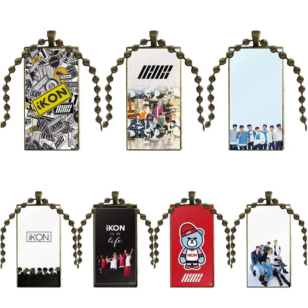 Ikon KPOP Гибкая цепочка для вечеринки с бронзовым покрытием стекло кабошон чокер