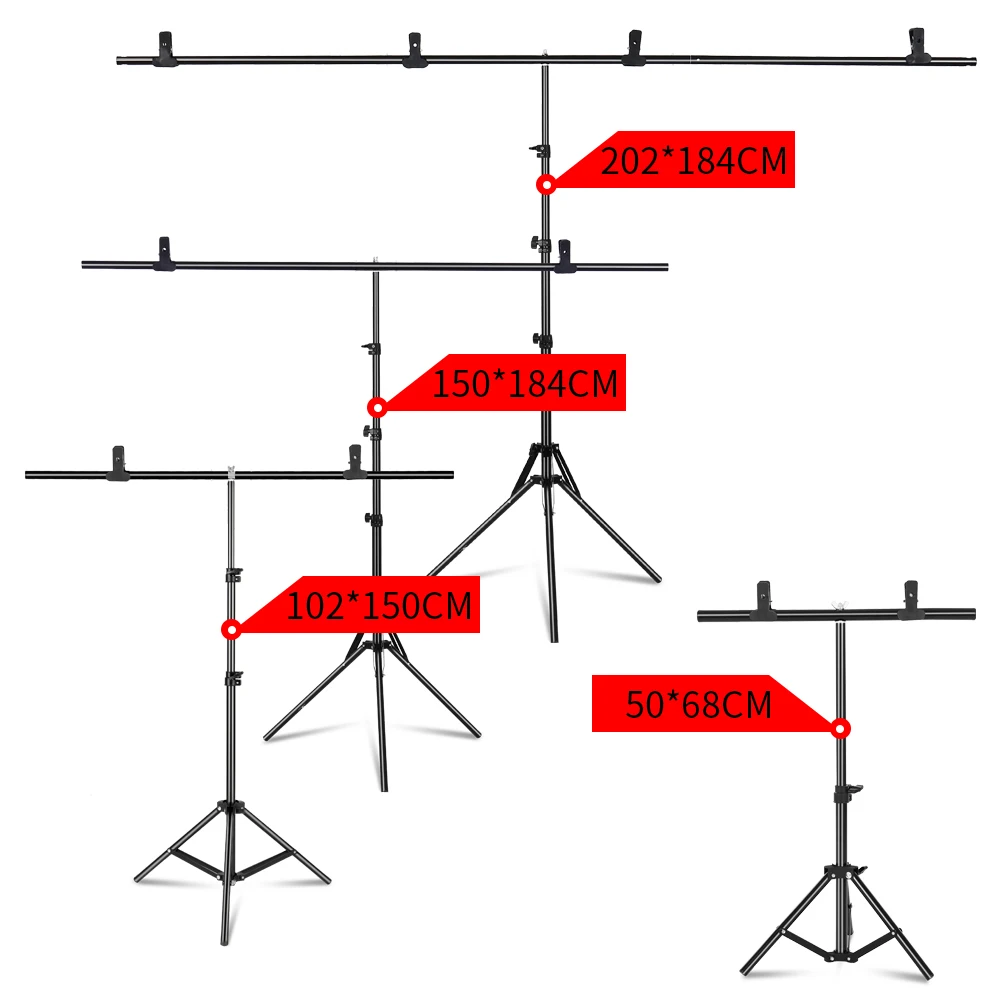 Т-образная стойка для фона регулируемая телескопическая рамка для фона несколько размеров для студийной фотосъемки видео портретная съемка в реальном времени
