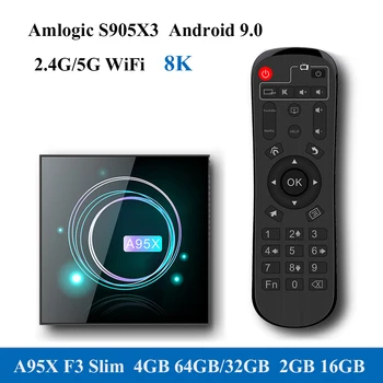 

TV Box A95X F3 Slim Smart Android 9.0 8K Decoding UHD 4K Media Player Amlogic S905X3 2.4G/5G WiFi BT4.2 TV Box Android Smart box