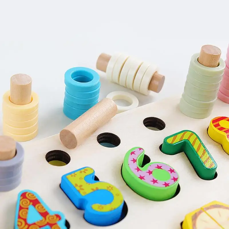 Деревянные игрушки Монтессори для дошкольников, геометрическая форма, познавательная форма, Детские Обучающие приспособления для раннего