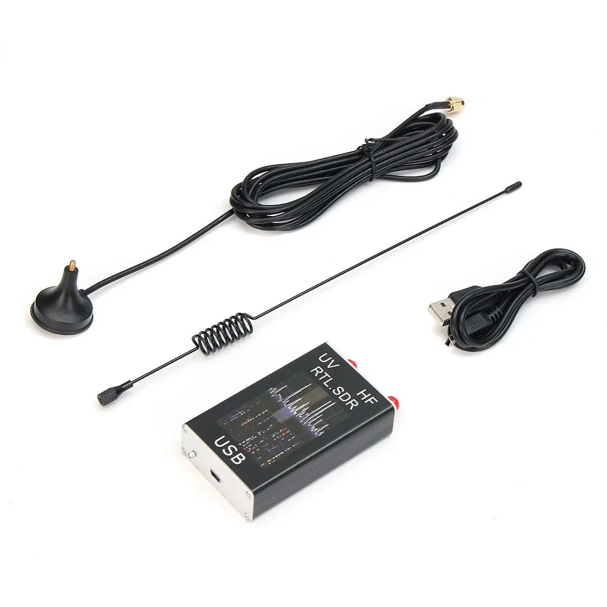 Мини Полный B и UV HF RTL-SDR USB цифровой ТВ-тюнер, приемник 100 KHz-1,7 GHz/R820T+ 8232 Ham радио с антенной для телефона ПК