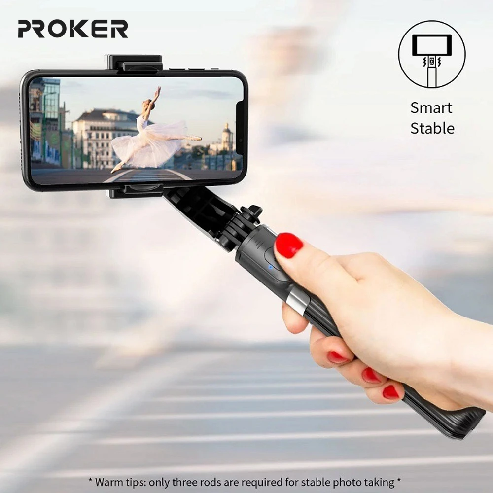 Proker Handheld Gimbal Stabilizer Mobile Phone Selfie Stick Holder
