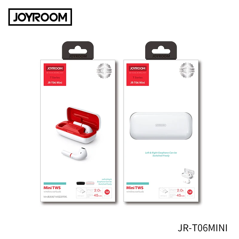 JOYROOM T06 мини TWS беспроводные наушники Bluetooth 5,0 сенсорное управление наушники левый и правый переключатель Спортивная гарнитура с микрофоном
