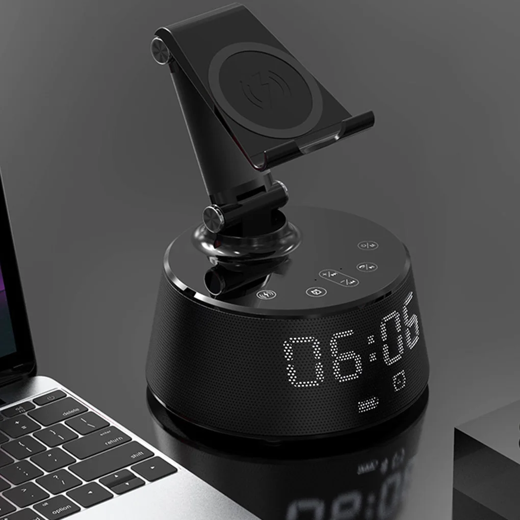 4-в-1 Bluetooth Динамик 4400 мА/ч, многофункциональные часы-будильник Беспроводной громкий Динамик смартфон Зарядное устройство