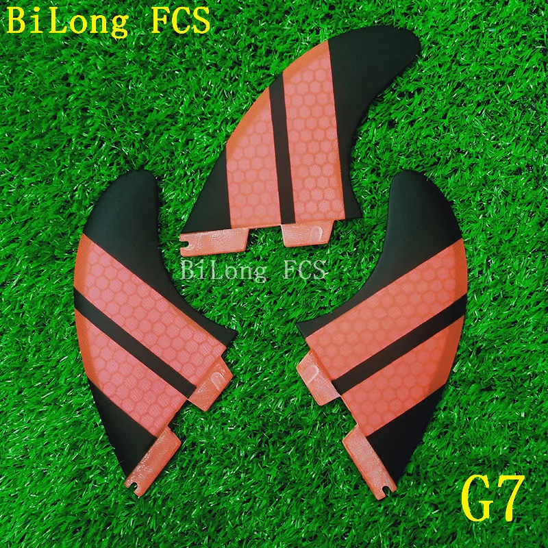 New Surfboard Fins 3PCS Set FCS II G7 fiberglass Honeycomb with carbon L size FCS 2 Fins surf Fin Quilhas Tri fins carbonfiber - Цвет: Розовый