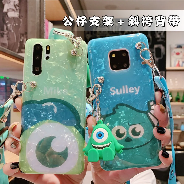 Чехол Sam S10 Coach style Monsters, милый мягкий чехол Sullivan для samsung S10 S9 S8 plus note8 note9, чехол+ игрушка+ длинный ремень