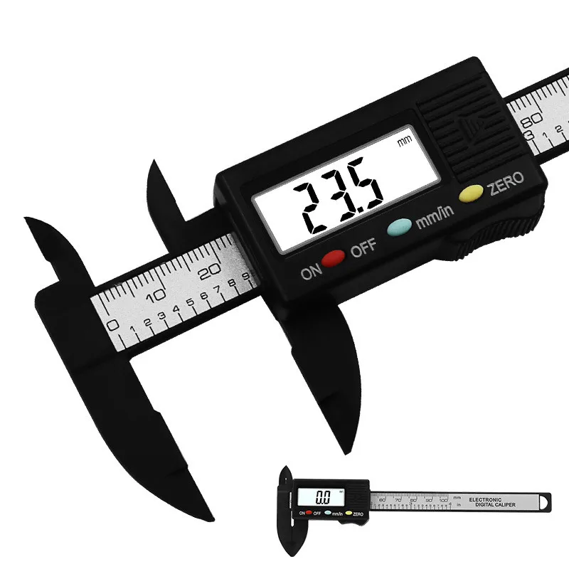 0-100 мм/0,1 мм электронный цифровой штангенциркуль композиты из углеродного волокна мм и дюймовый штангенциркуль, измерительные инструменты цифровой Линейка trammel