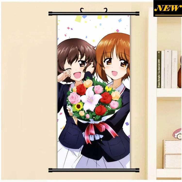 45X95 см девушки унд Panzer Anzio Сексуальная лоли бикини Лолиты Рождество мультфильм аниме стены прокрутки картина плакат ткань холст живопись