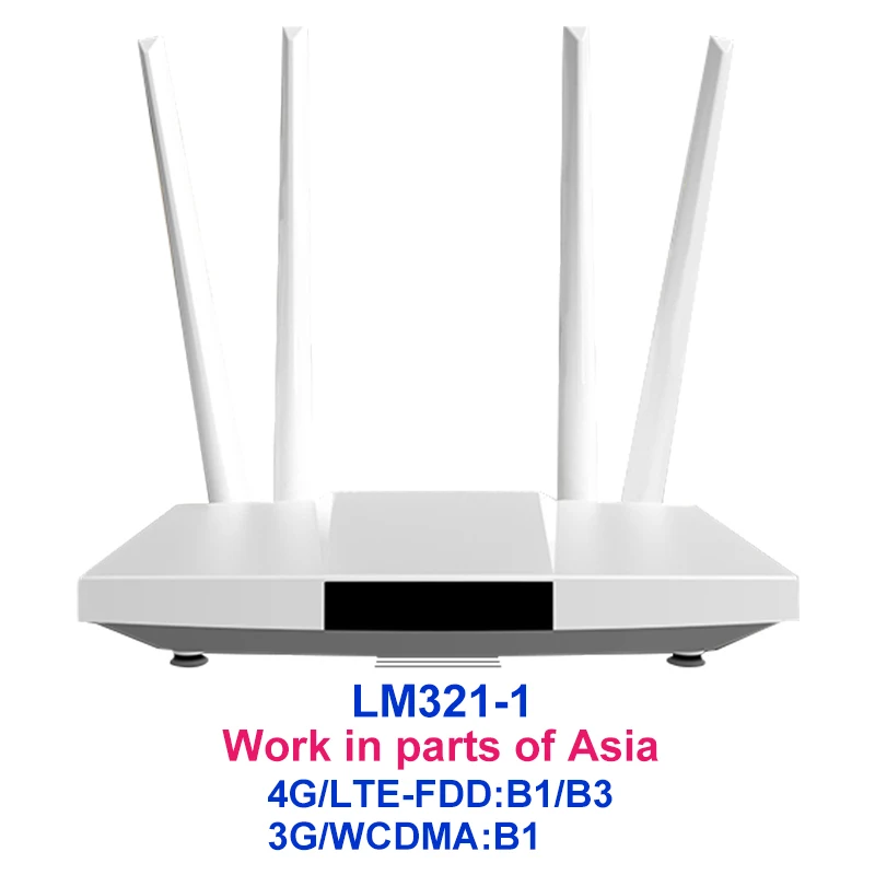 TIANJIE LM321 3G 4G GSM LTE 300Mbps Home Quad Antenna RJ45 WAN LAN Modem Wifi Hotspot CPE Router With Sim Card Slot 