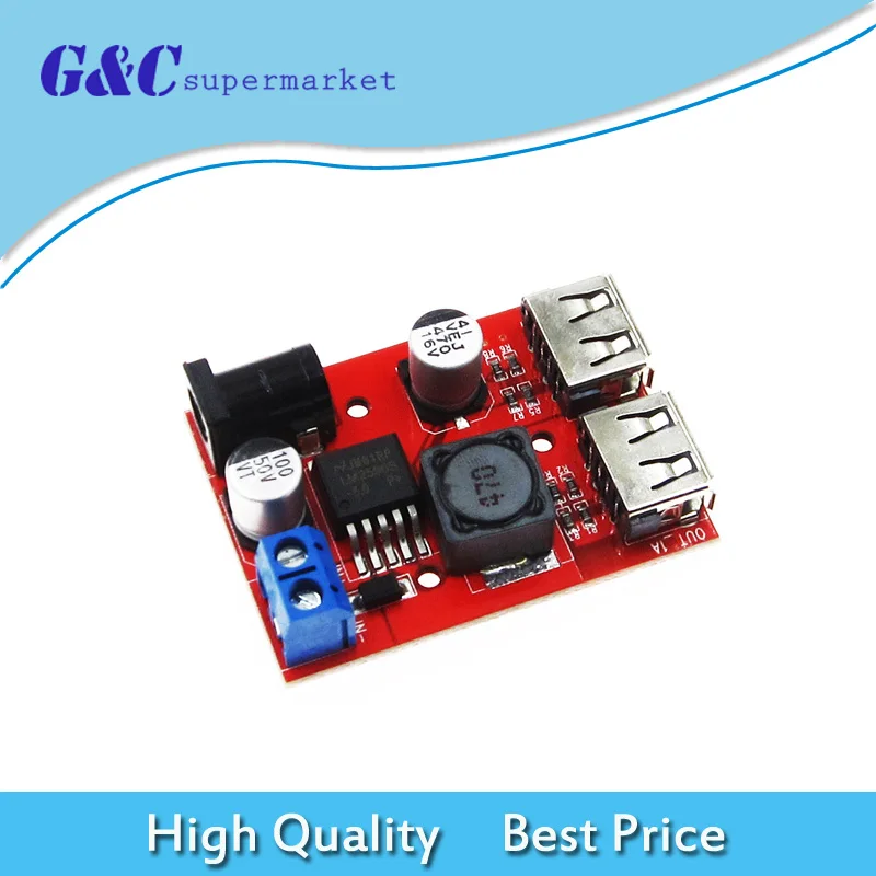 

DC-DC 9V/12V/24V/36V to 5V 3A Dual USB Step Down Buck Power Supply Module diy electronics
