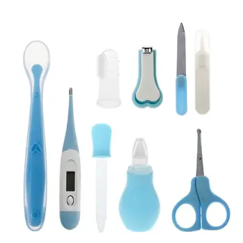 

9Pcs/Set Baby Health Care Kit Newborn Baby Grooming Kit Nail Clipper ScissorsThermometer Safety Care Set