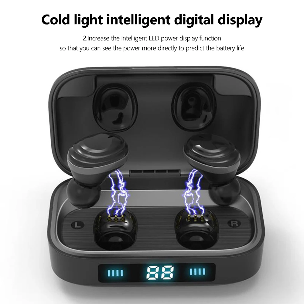 Bluetooth 5.0 With Charging Case Long Playtime Waterproof Wireless Earbuds Smart Mic Sports Touch Control Mini Portable Stereo