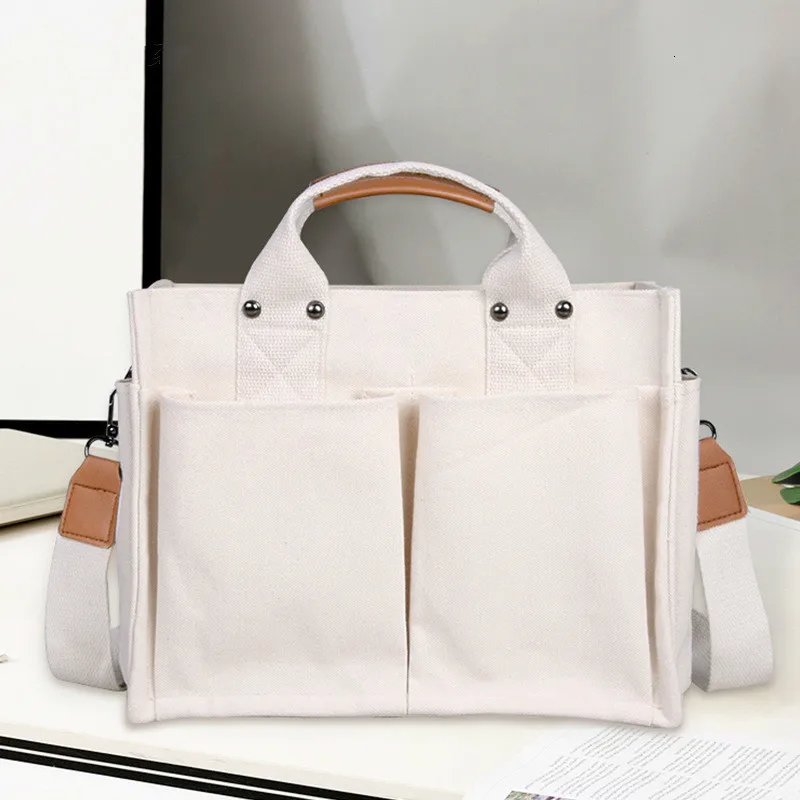 

2019 Korean Version Of Simple Artistic Canvas Women's Bag Hand Bill Of Lading Shoulder Messenger Bag