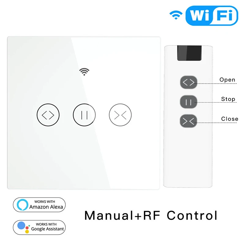 Curtain Roller Switch Remote-Control Alexa Smart-Wifi Google Home Timing RF for 433 Touch-Panel
