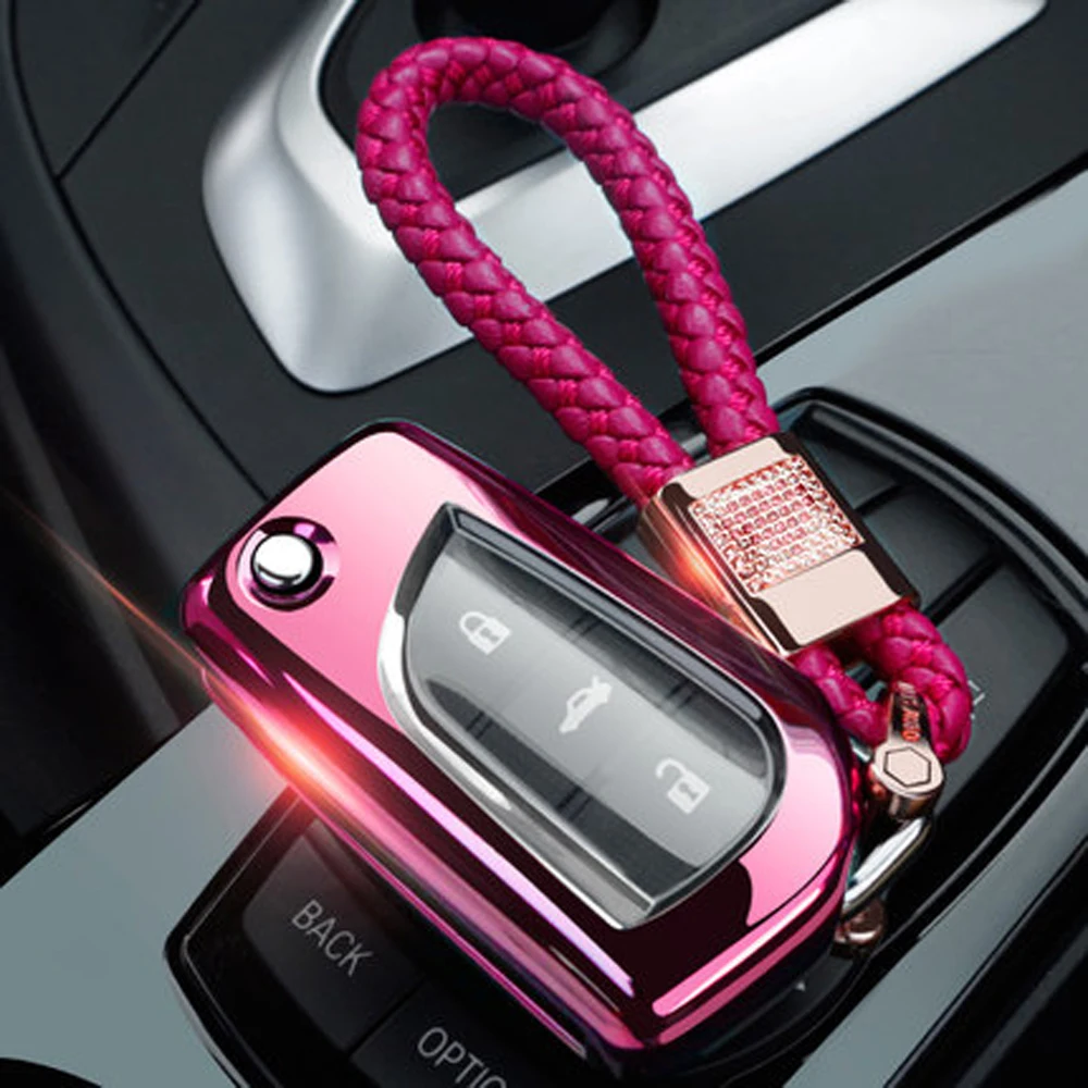 Чехол для ключей из ТПУ с 2 и 3 кнопками для Toyota Auris Rav4 Prius Camry Corolla Avensis Verso Yaris Aygo, складной чехол для ключей