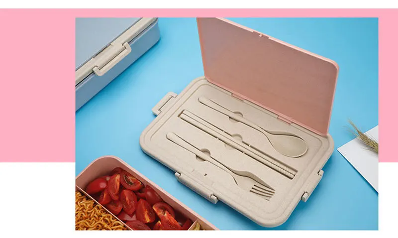 BPA Бесплатный Ланч-бокс для детей с отсеком Microwavable мультфильм Bento коробка герметичный контейнер для хранения еды ланчбокс для пикника