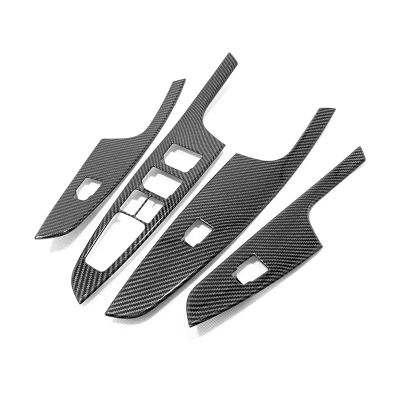 2015 16 17 18 2019 For Hyundai Tucson ABS Matte/Carbon Car Armrest Window Glass Lift Switch Button Trim Cover Accessories 4pcs