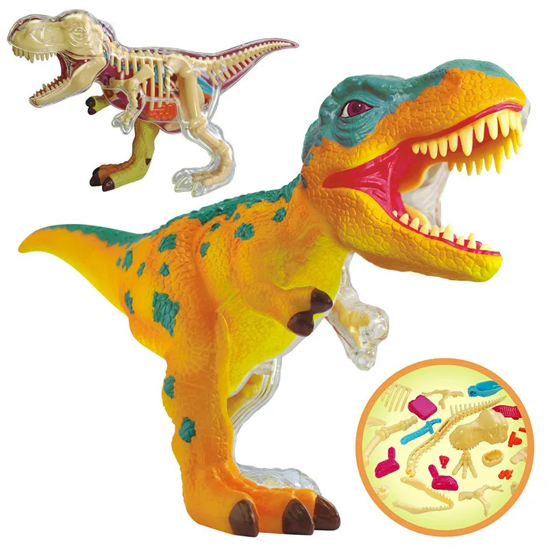 Q Tyrannosaurus Модель Q Edition тираннозавр трицератоптерозавр большая белая акула Имитация животных игрушка 4D мастер динозавр анатомическая сборка - Цвет: Q Tyrannosaurus