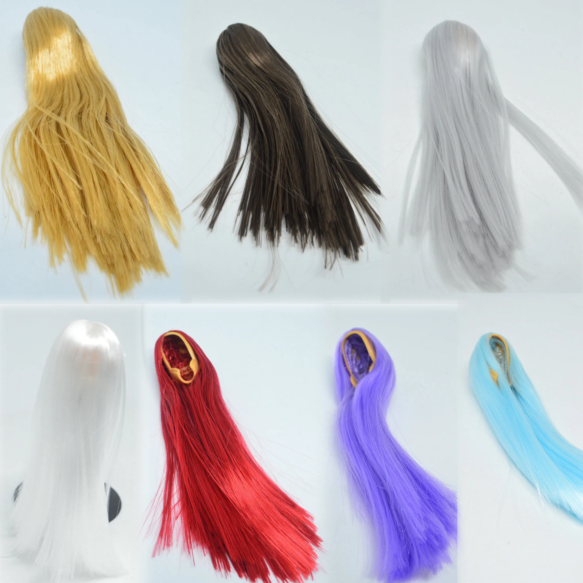 

1/6 Scale Female Hair Wig Curly/Straight Style Hair 2.0 10 colors for 12" Action figure Female head Accessories