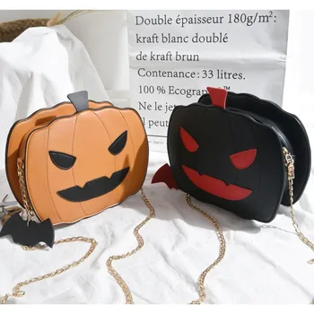

Crossbody Bags For Women Bolsos Mujer De Marca Famosa 2019 New Chain Halloween Pumpkin Glossy Shoulder Messenger Bag