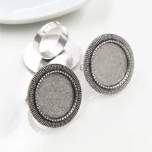 20 мм 5 шт. античное посеребренное регулируемое латунное кольцо настройки пустые/Базовые, подходят 20 мм Стеклянные Кабошоны, кнопки; кольца-K3-05