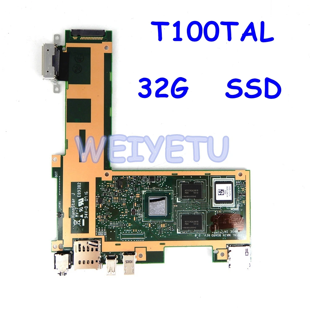T100TAL 32GB Z3735D CPU 2GB RAM для Asus Transformer материнская плата планшета 60NB0450-MB1070 системная 100%