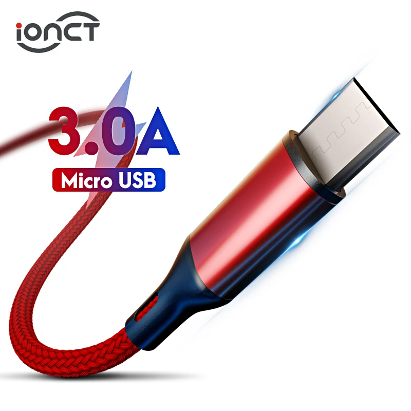 

iONCT 3A Fast Micro USB Cable For Samsung Xiaomi Android mobile Phone cable Charging Microusb Data Cord Micro usb charger wire