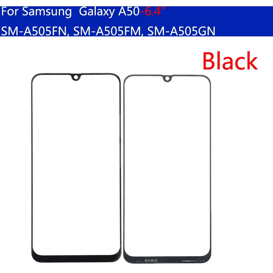 Для Galaxy A10 A20 A30 A40 A50 A105 A205 A305 A405 A505 Сенсорный экран передняя внешняя Стекло Панель Замена