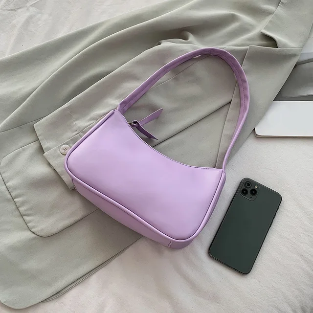 Retro Soft PU Leather Women Shoulder Underarm Bags Casual Solid Color Small Top-Handle Handbags Ladies Fashion Shoulder Bags_voghion.com