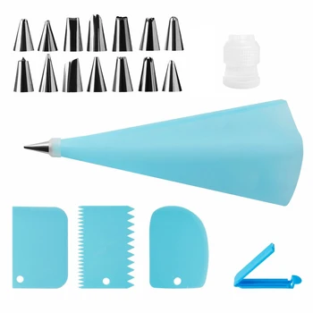 

Cake Decorating Set 20Pcs/Set Stainless Pastry Nozzles Cake Turntable Set Confectionery Bag Baking Tools For Cakes Baking Tool