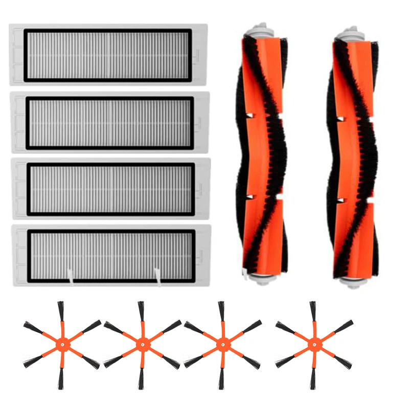 

4Pcs Hepa Filter + 4Pcs Orange 6 Arms Side Brush + 2Pcs Main Brush for Xiaomi Mi Robot Vacuum 2 Roborock S50 Vacuum Cleaner Part