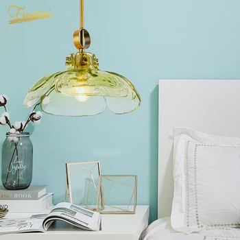 

Modern LED Glass Bedroom Pendant Lamp Nordic Creative Four-leaf Clover Luminaires Cafe Living Room Pendant Lamp Meal Bar Lamps