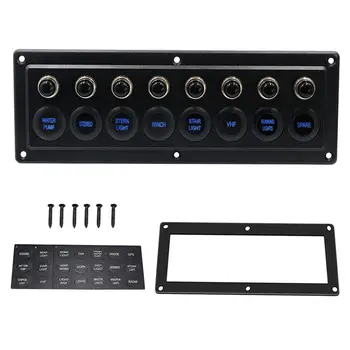 

12V/24V Waterproof Touch Screen Switches Panel 12 Position Rocker Switch Panel Control Circuit Brea For RV Car Marine Boat Yacht