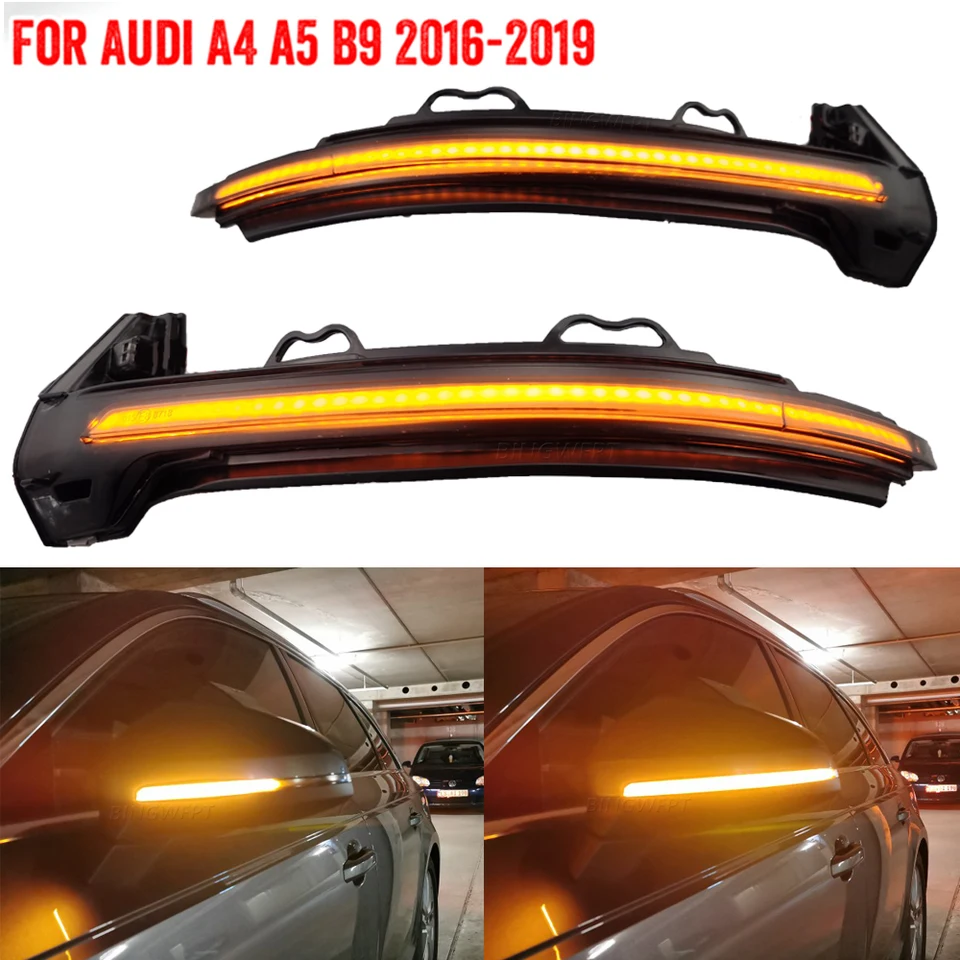 Indicatori Direzione Dinamici Per Audi A4/A5 B9 (2016-2019) - Luce Per Specchietti Retrovisori, Colore Crystal White