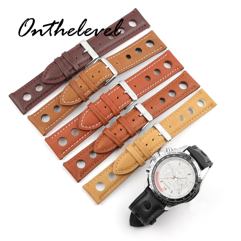 

Onthelevel fashion Watch Band Genuine Leather straps 18mm 20mm 22mm woman watch accessories men High Quality Watchbands