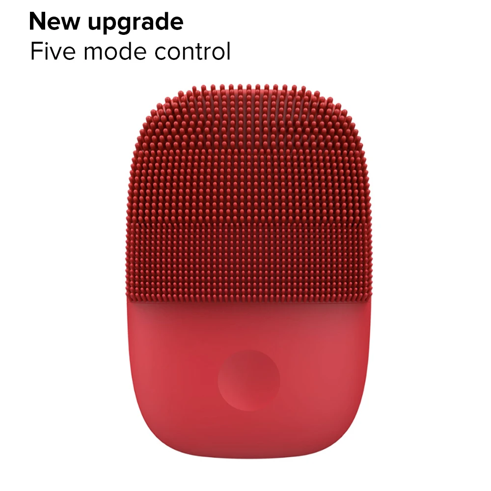 Red Color InFace Xiaomi Smart Sonic электрическая щетка для чистки лица Mijia IPX7 Водонепроницаемая силиконовая мини-щетка для чистки лица перезаряжаемая - Цвет: Red Color